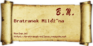 Bratranek Miléna névjegykártya